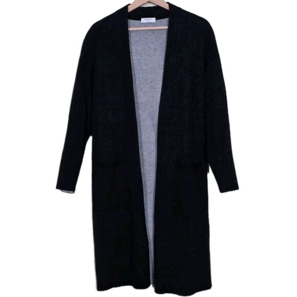 Babaton Lance Cardigan Womens L Gray LS Wool Blend Open Front Pockets Lagenlook - Picture 1 of 16